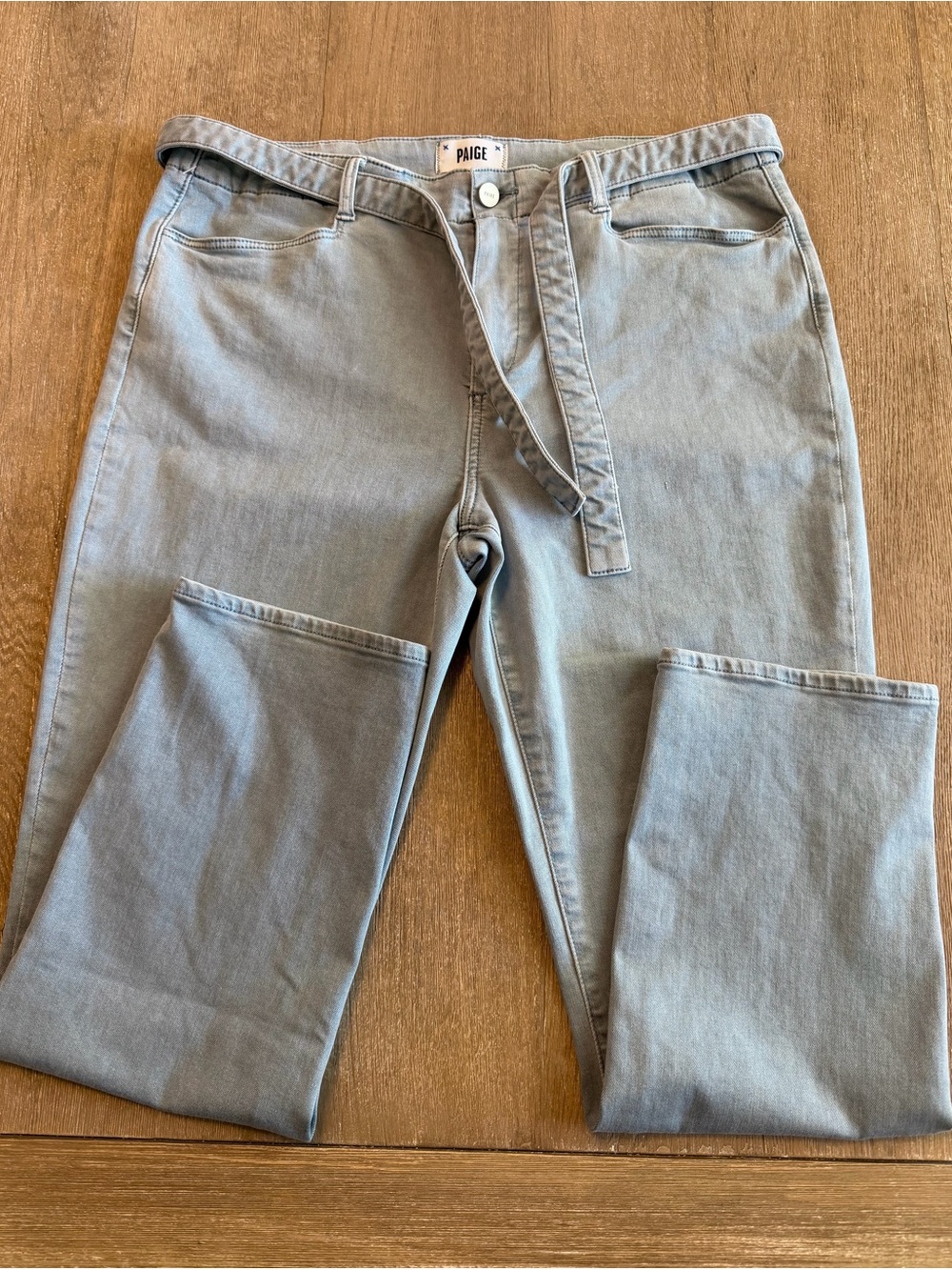 PAIGE Brigitte Self Tie Straight Leg Ankle Jeans Size 32, EUC. $229 MSRP - Picture 4 of 11